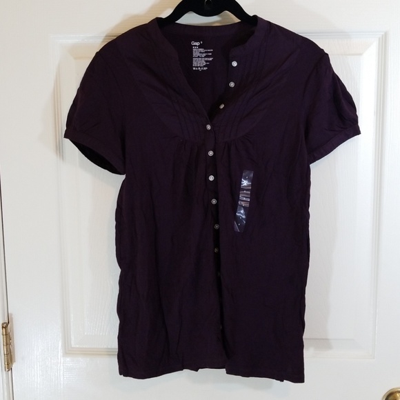 GAP PLUM PURPLE BUTTOM DOWN TOP SZ SMALL NWT♡ - Picture 4 of 8